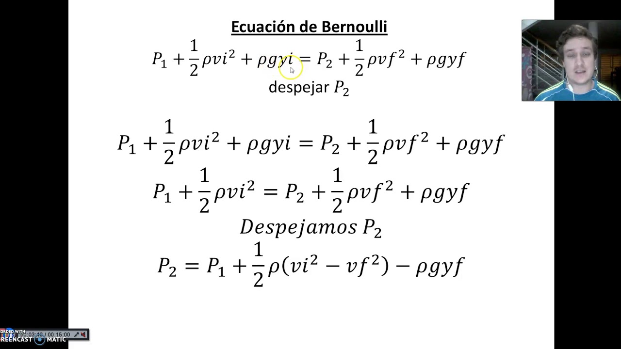 Ecuación de continuidad y Bernoulli - YouTube