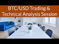 Live bitcoin btcusd trading  technical analysis  my cryptocurrency trading strategy