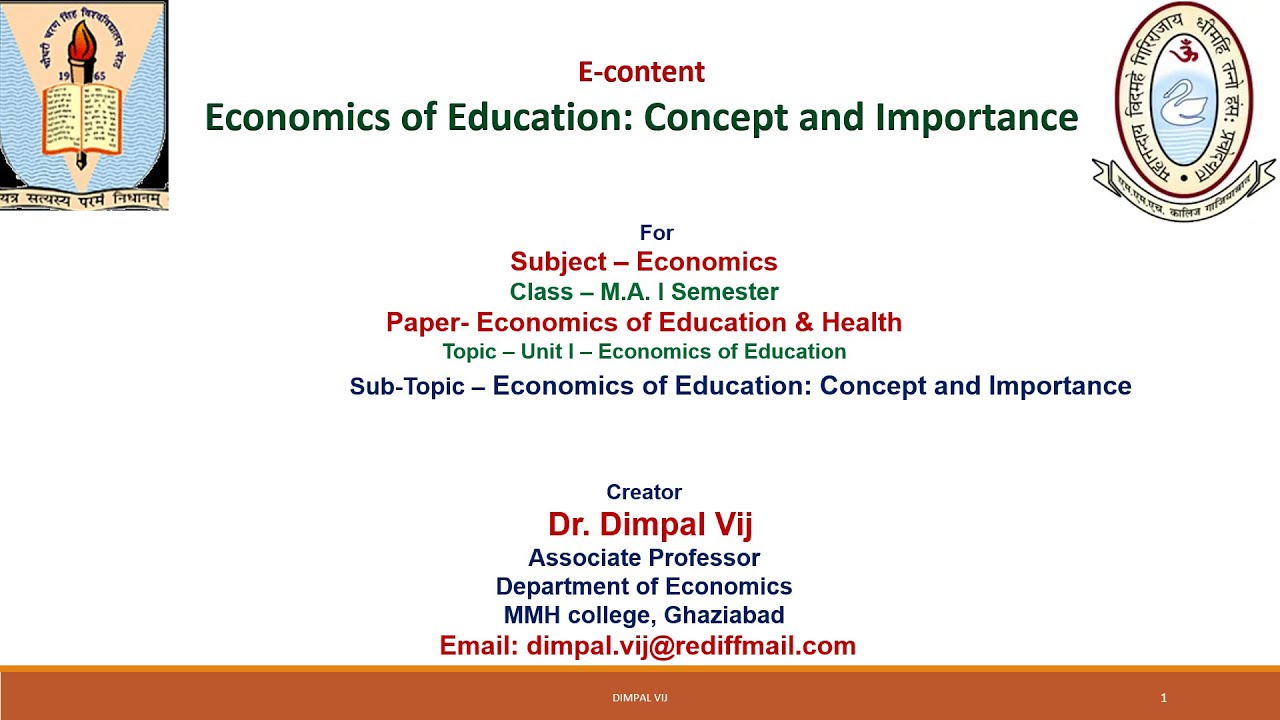 what is the importance of education class 9 economics