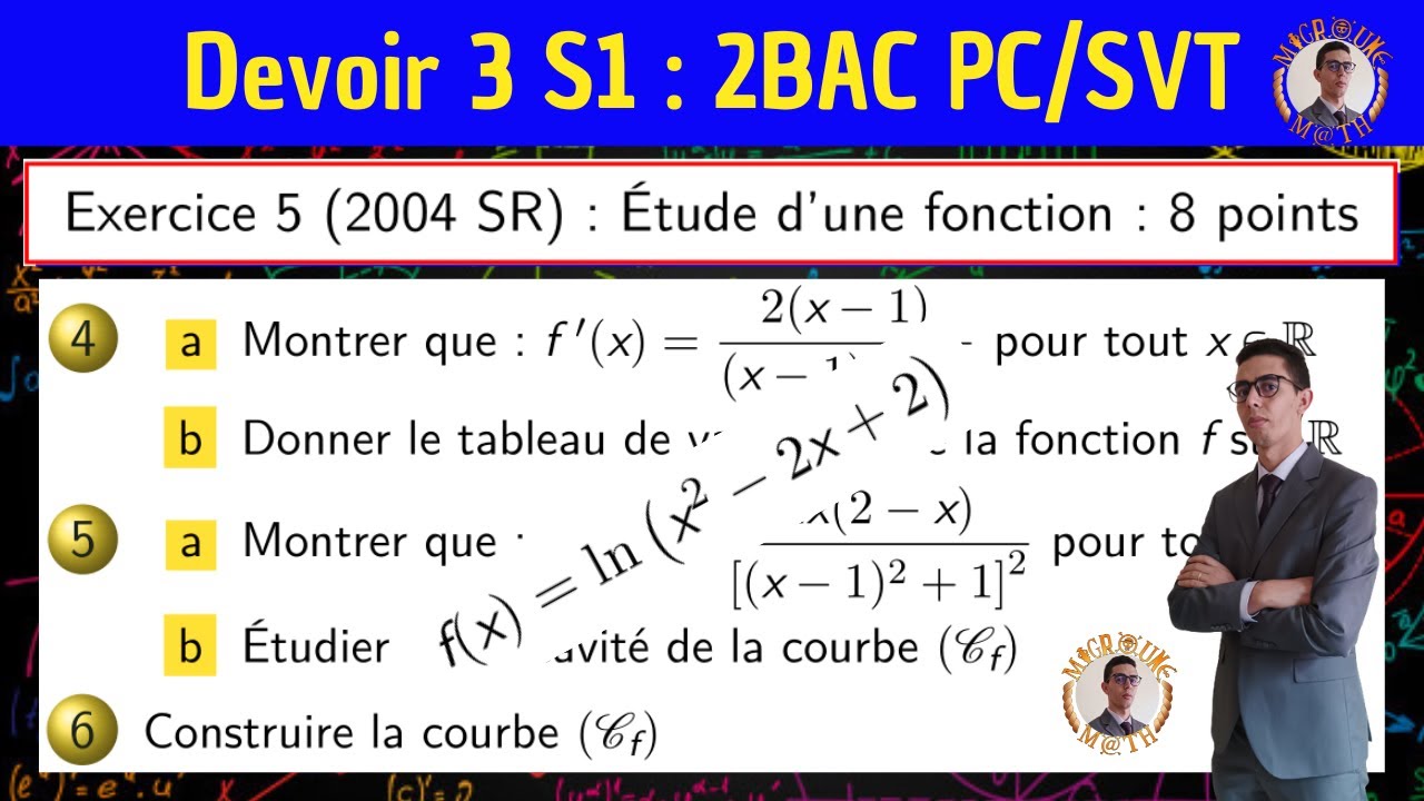 Fonctions logarithmes — Se préparer au devoir surveillé 3 S1— Exercice 5  Bac 2004 SR — 2 BAC PC/SVT