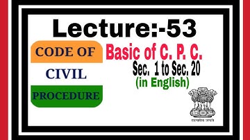 Basic of C.P.C. Sec.1 to Sec.20 | in English