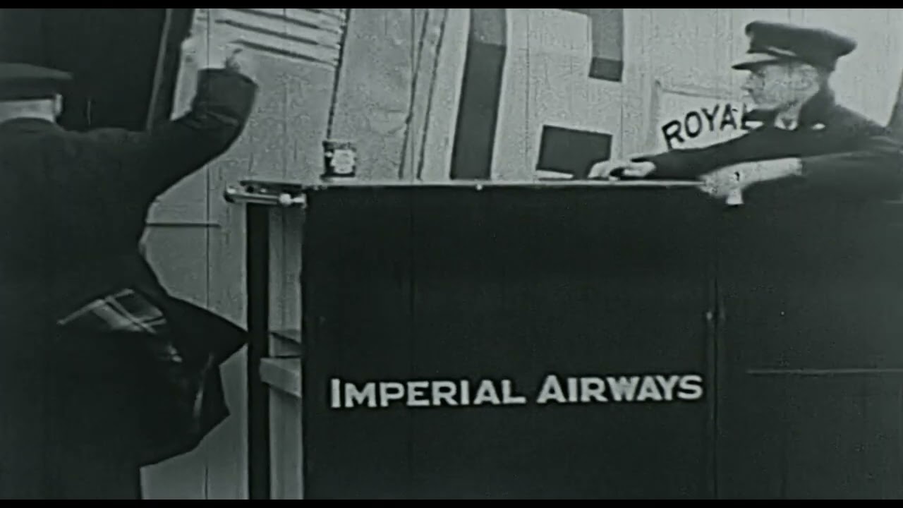 9.5mm Film - Croydon Airport - Shows Imperial Airways Heracles Cica 1936,