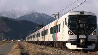 大糸線　E257系「あずさ」26号　信濃沓掛　20151228