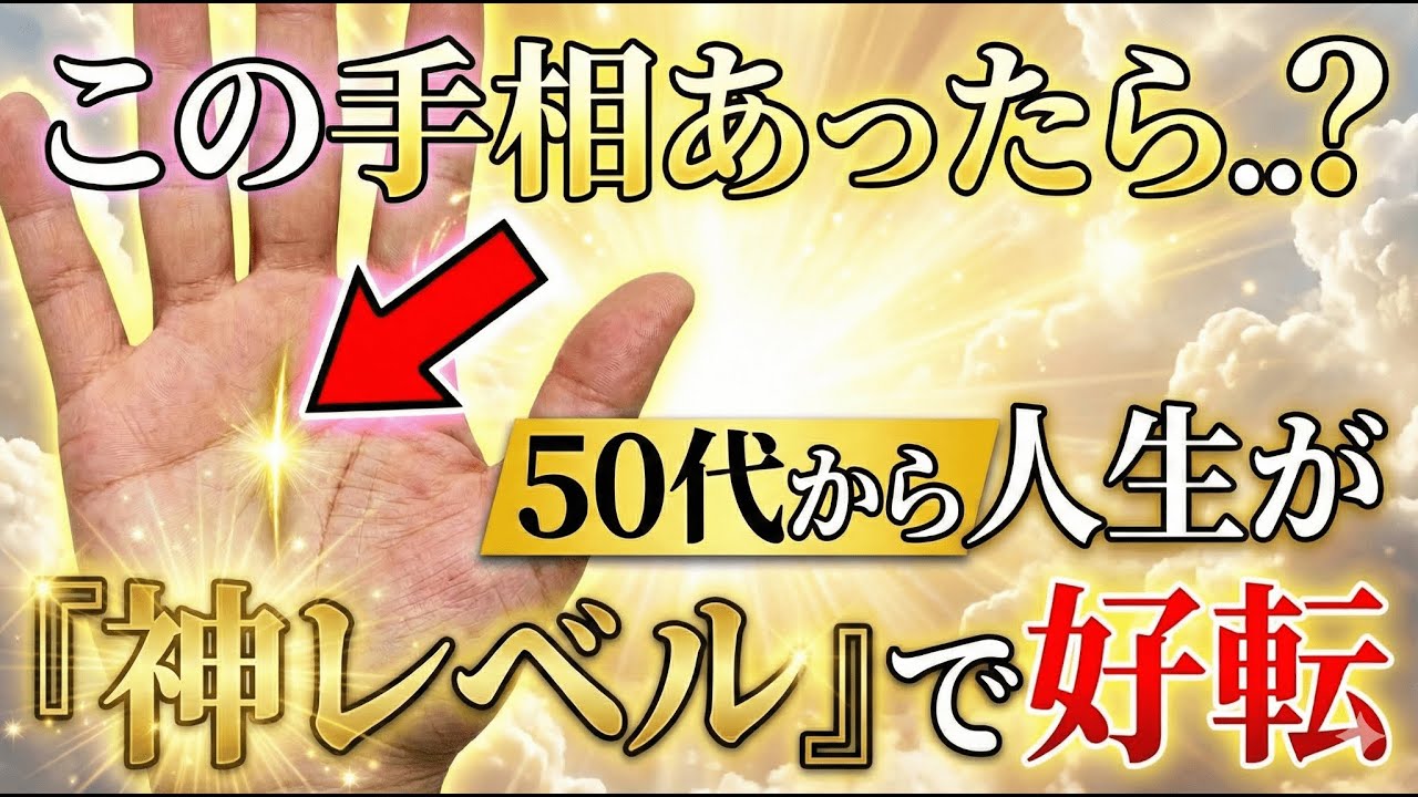 【朗報】50代から人生が『神レベル』で好転する手相。前半苦労した人ほど、後半は信じられない幸運が押し寄せます。#手相 #占い