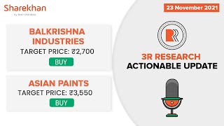 Nov 23 - Sharekhan Daily 3R Research Calls - Balkrishna Industries and Asian Paints Stocks Analysis screenshot 5