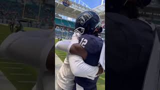 Travis Hunter cries on Coach Prime’s shoulder before first game of his college career