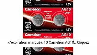 10 Camelion AG10 / LR54 / 189 / 389 / LR1130 pile bouton, longue durée de conservation