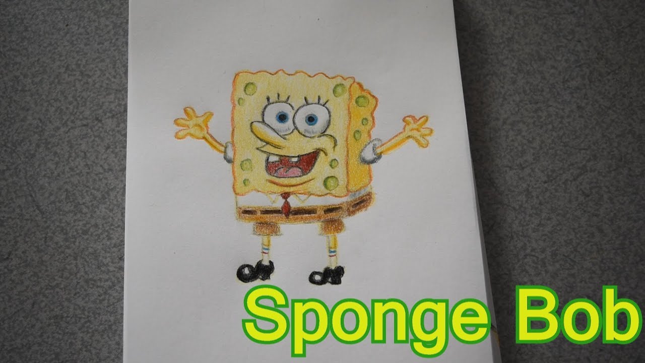 Spongebob Squarepantsスポンジ ボブのイラスト ぬりえ 色鉛筆画 Youtube