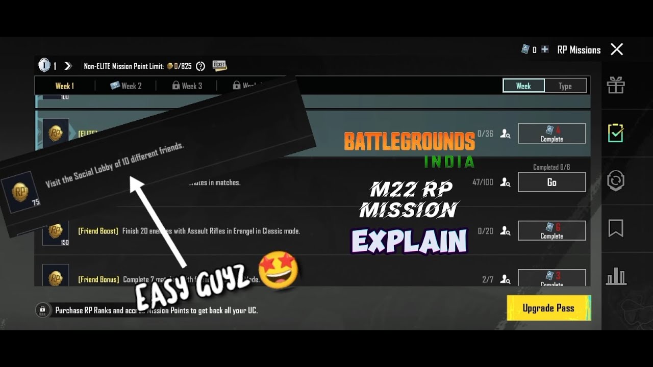 😍🔥WEEK1 ROYAL PASS MISSIONS EXPLAINED BGMI MALAYALAM M22 ROYAL PASS