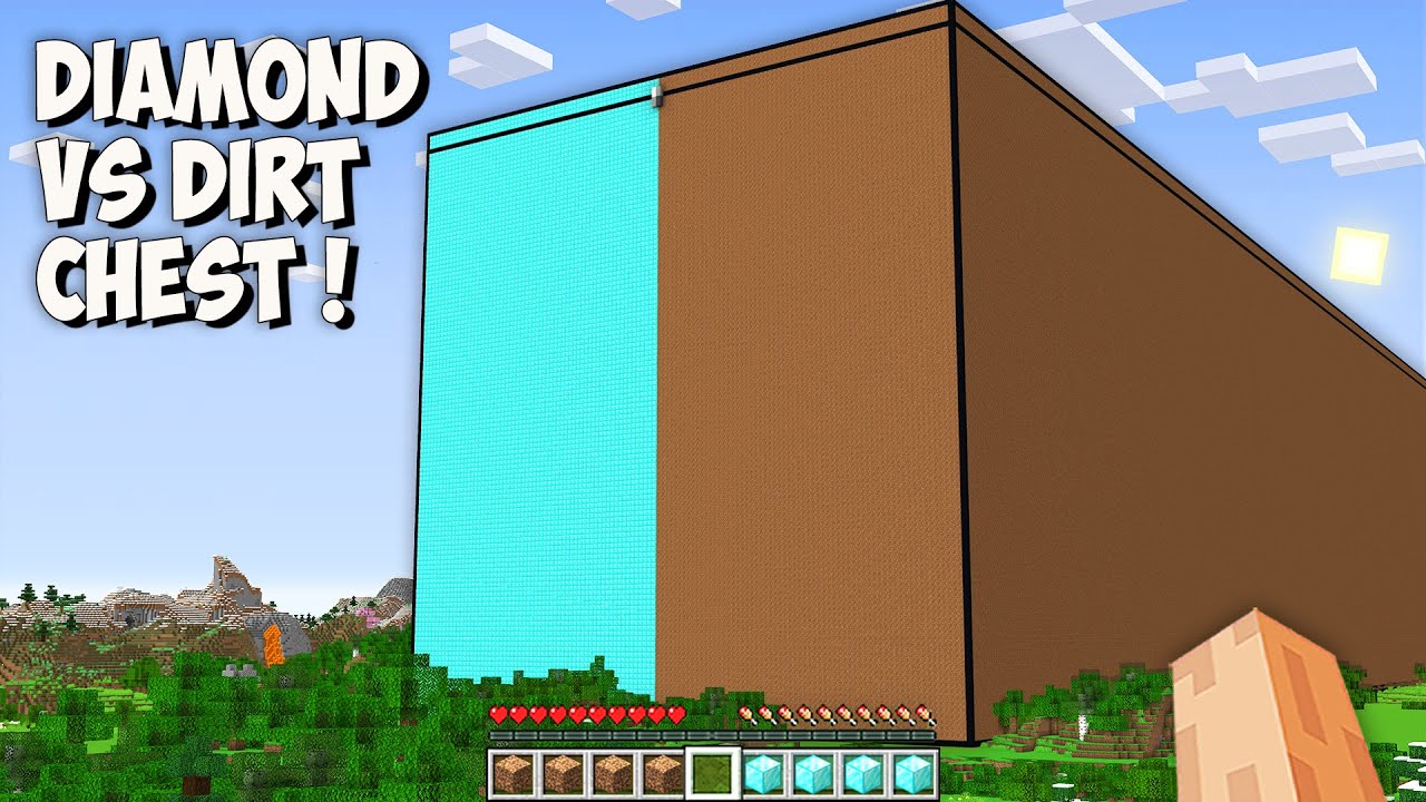 I found THE BIGGEST DIRT vs DIAMOND CHEST in Minecraft! This is THE LONGEST SECRET CHEST!
