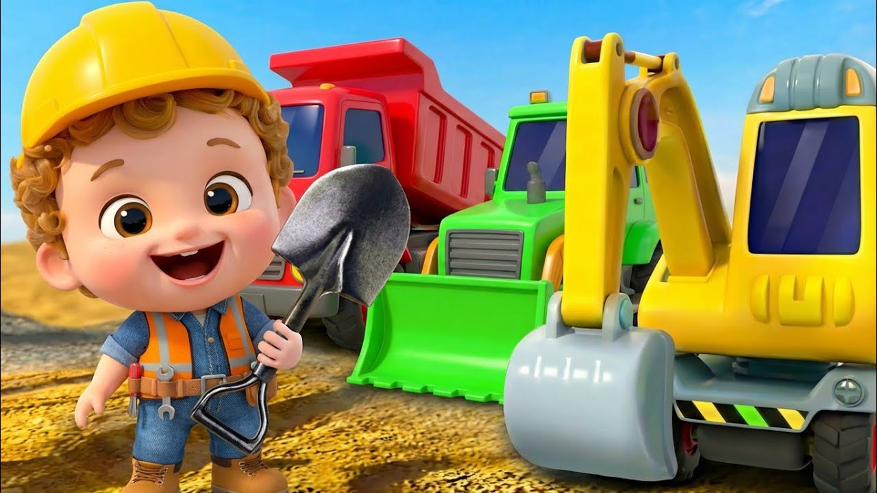 🎶 Big Construction Trucks Song 🚧🏗 | Fun Toddlers Song & Nursery Rhyme