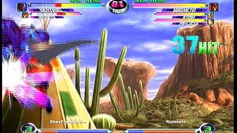 MvC2 Online (360): ShaoFromAbove (Mag/Sent/Psy) vs Brett (MSP) 1 .:10.13.09:.