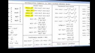 Adicijske Formule Matematika 3 , Formule I Primjena U Zadacima - Zbirka Riješenih Zadataka