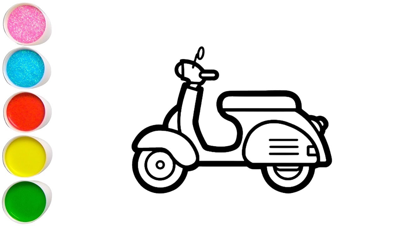 Motorcycle Drawing, Painting & Coloring For Kids and Toddlers_ Kids Art