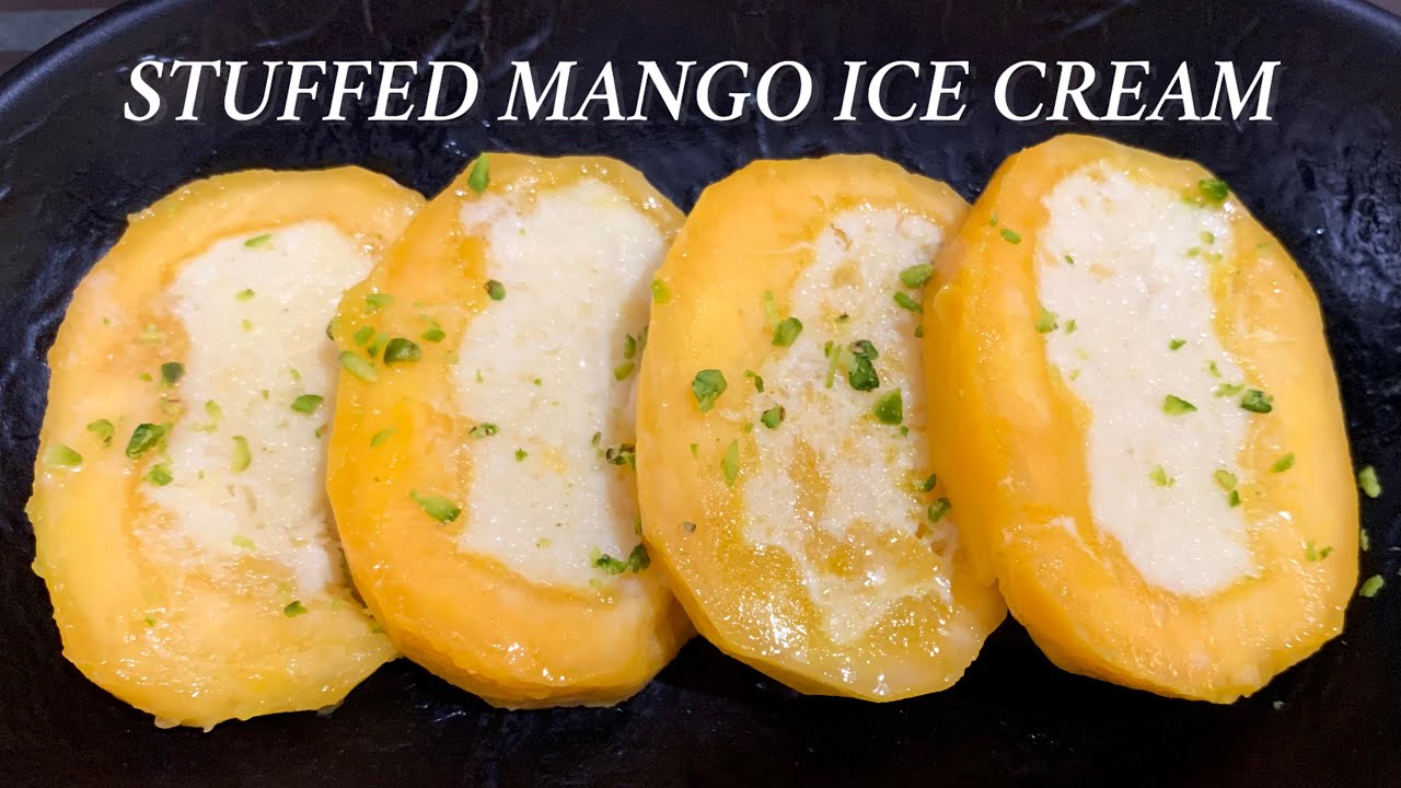 Saffron mango ice