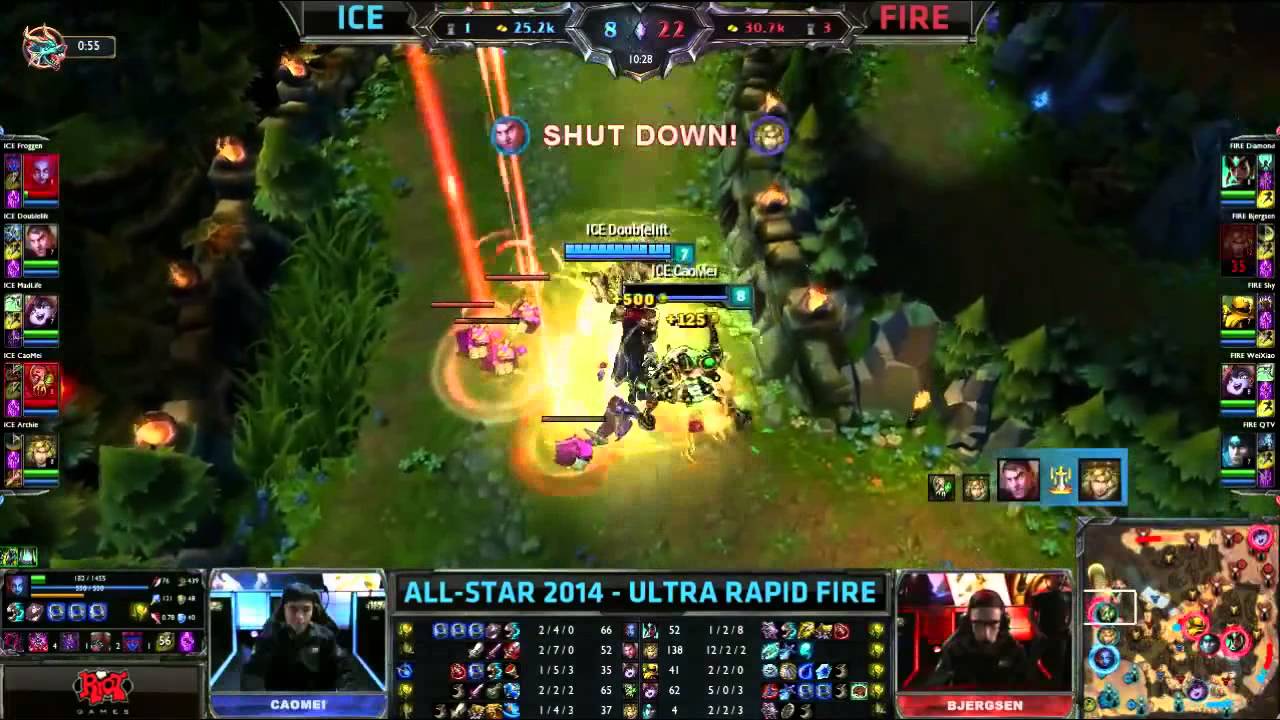 League Of Legends Team Ice VS Team Fire URF Highlights Allstars 2014 Paris