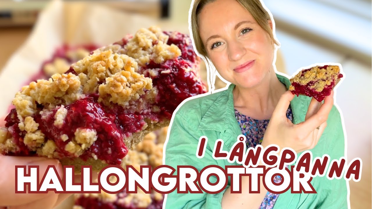 Smidiga Hallongrottor i långpanna - maxade med hallonsmak