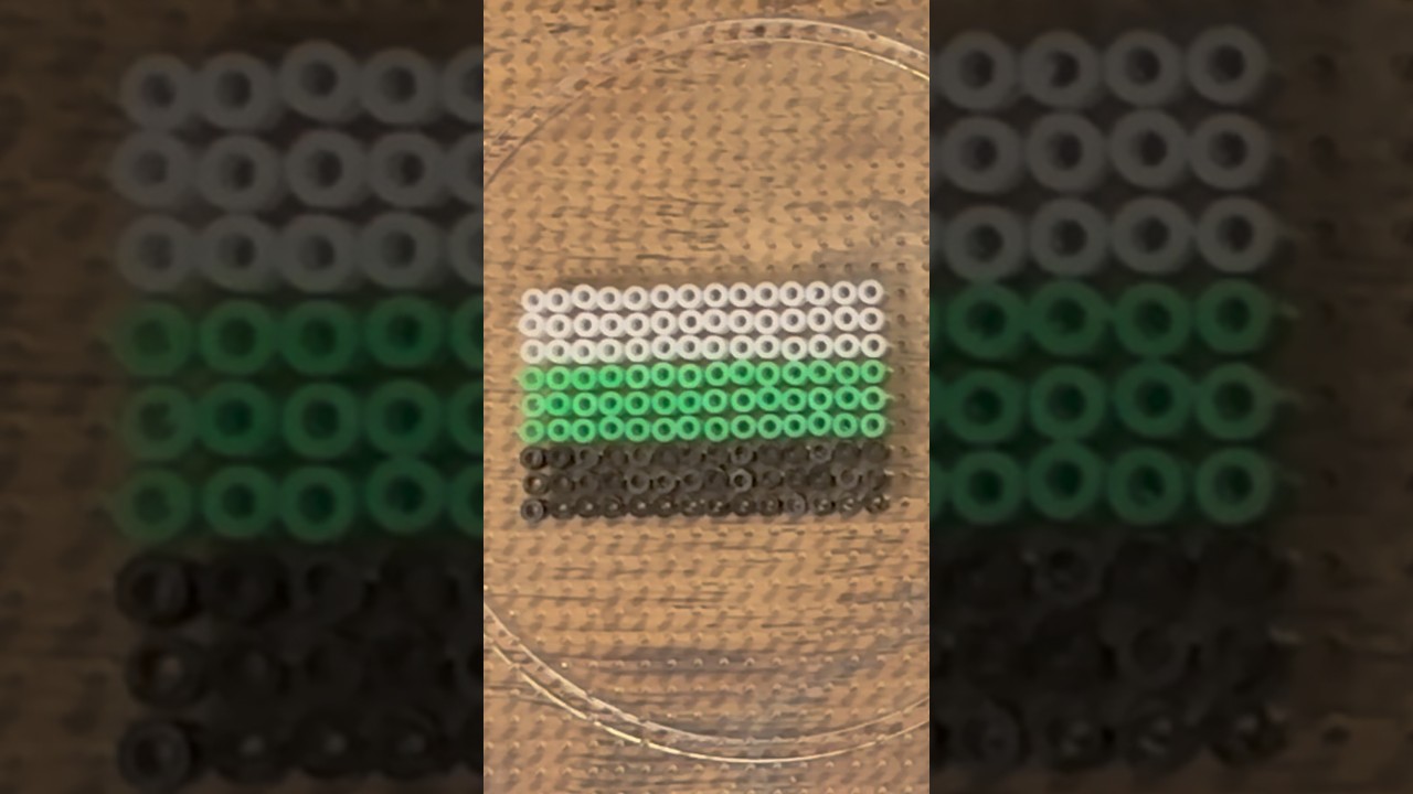 🖤💚🤍 DIY Flag Fuse Bead Easy Craft Ideas Tutorial - Neutrois Pride Flag! 