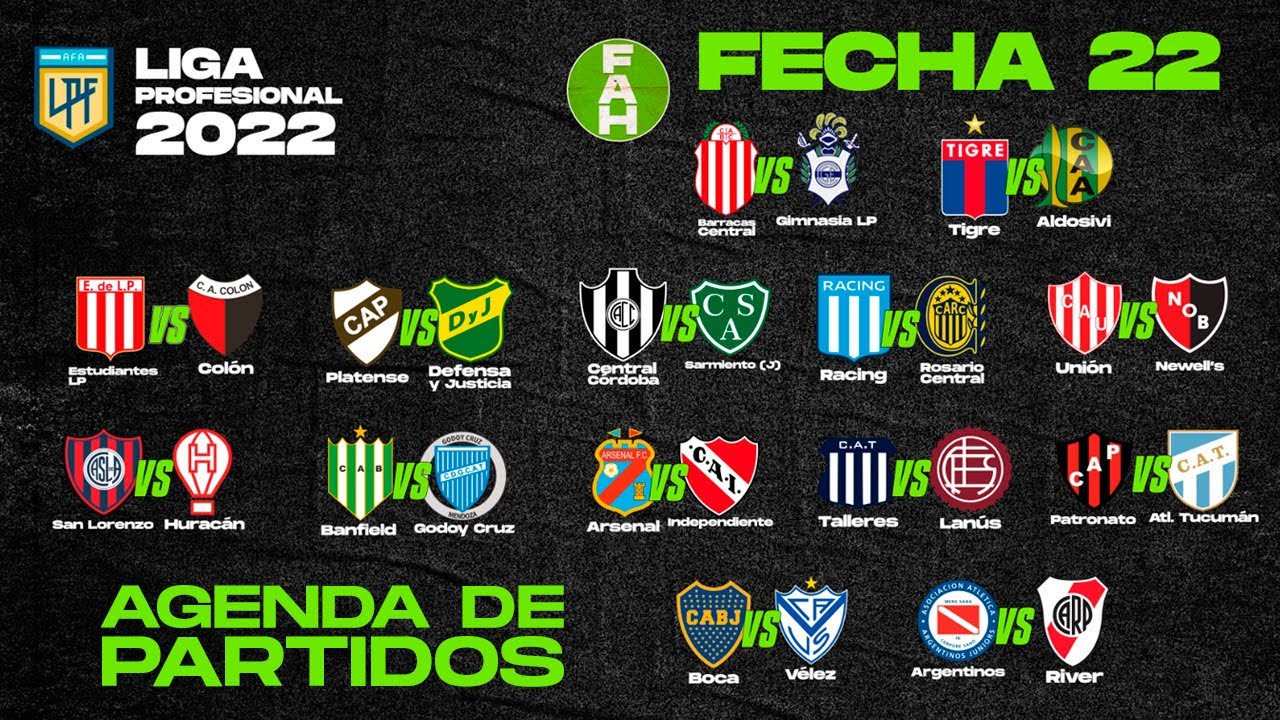 👀 PROXIMA FECHA FUTBOL ARGENTINO (LIGA 2022) Cronograma de partidos de