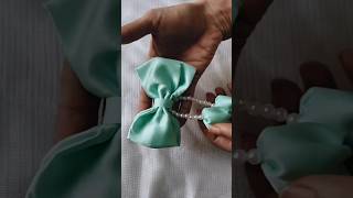 Bahot easy hai ye Cute pearl bow banana.#handmade #bowmaking #hairaccessories #shorts #viralvideo