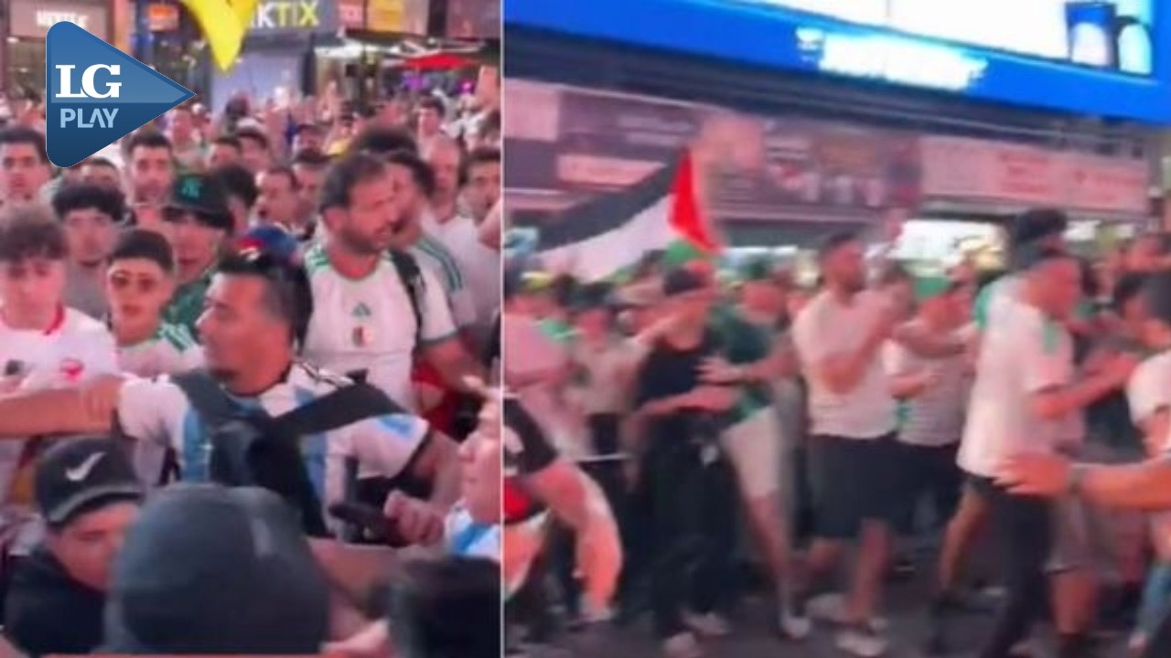Incidentes entre hinchas de Argentina y Argelia antes del partido por el Mundial en el Times Square