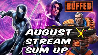 August Kabam Stream Recap! Agatha, Buffed Spidey And Cable! 6 New Ascended Champions! | MCOC