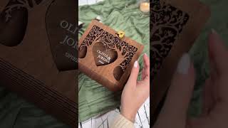 Wooden Memory Box 💕 #weddingbook #weddingphotobook #handmade #bookdecoration #memorybox