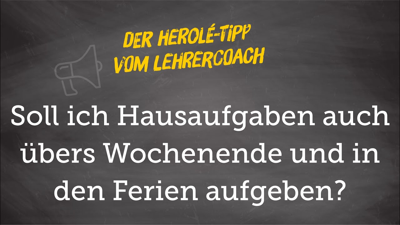 Darf Man über Die Ferien Hausaufgaben Aufgeben Hessen www.youtube.com