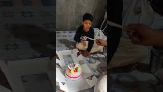 Birthday Boy Enjoying Pizza Party 🎉🍕 | Cute Kid Cake Cutting Moment ❤️ #Shorts
