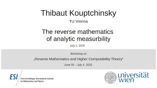 Thibaut Kouptchinsky - The reverse mathematics of analytic measurbility