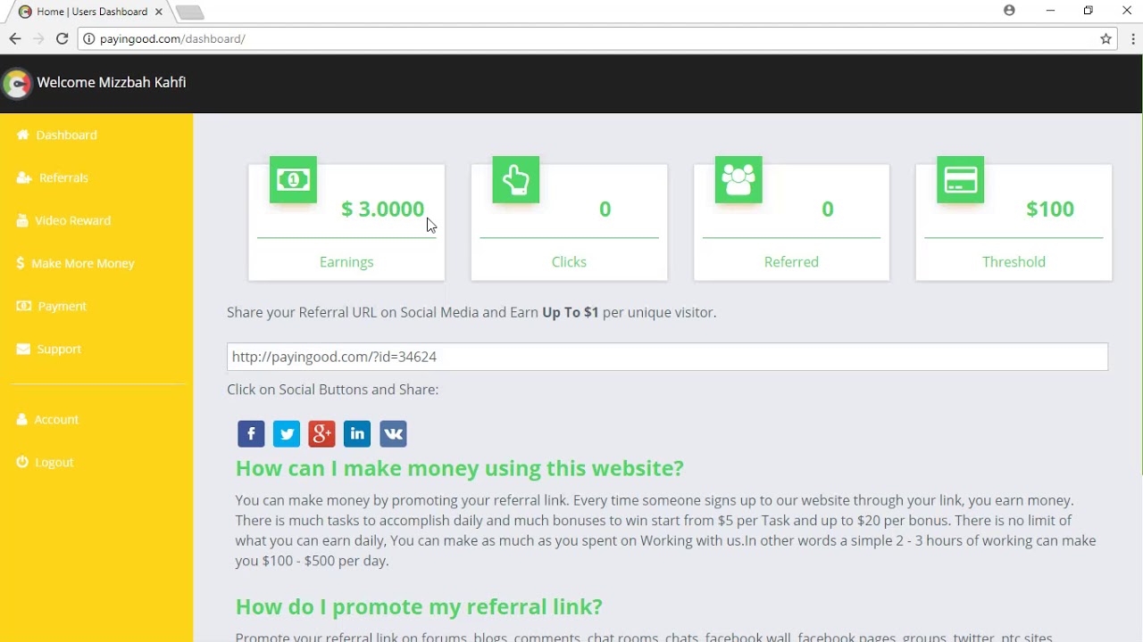 Penghasil Uang Di Internet Payinggood website penghasil uang terbaik di internet - YouTube