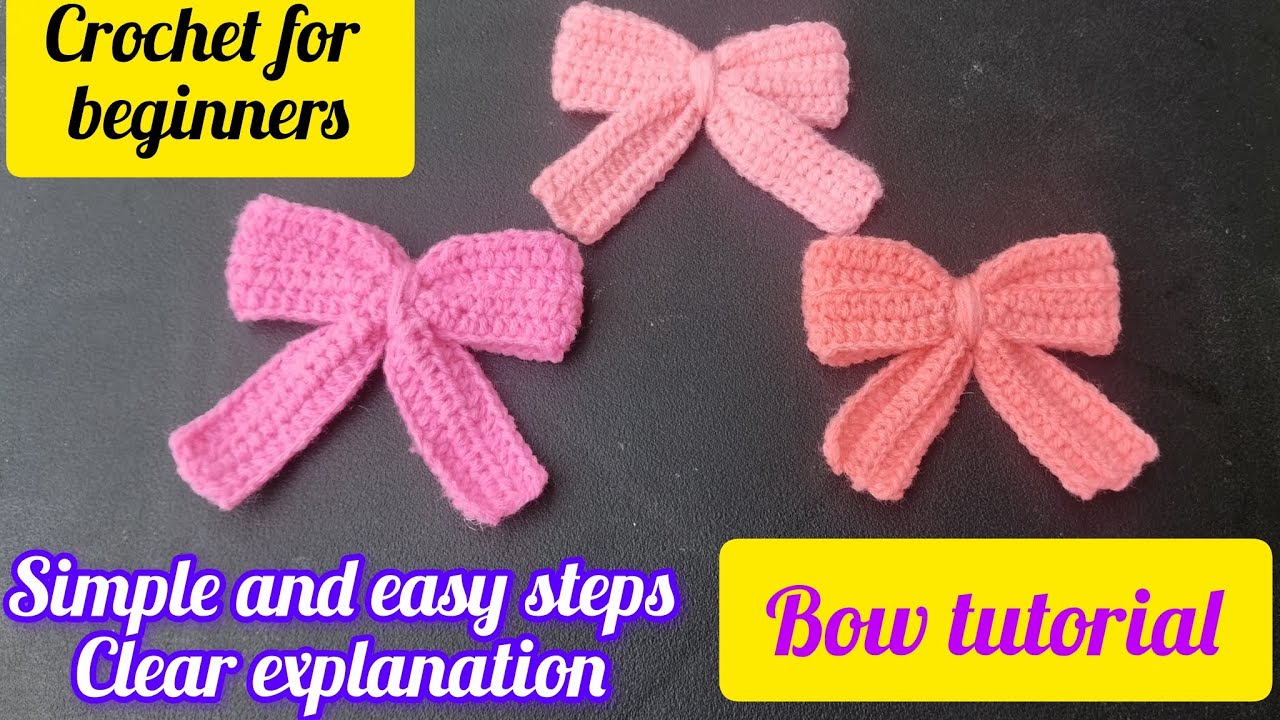 Crochet Bo Tutorial How to make a Crochet bow tutorial step by step explanation #crochet # ...