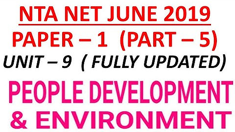 People development & Environment PART 5 NTA NET 2019