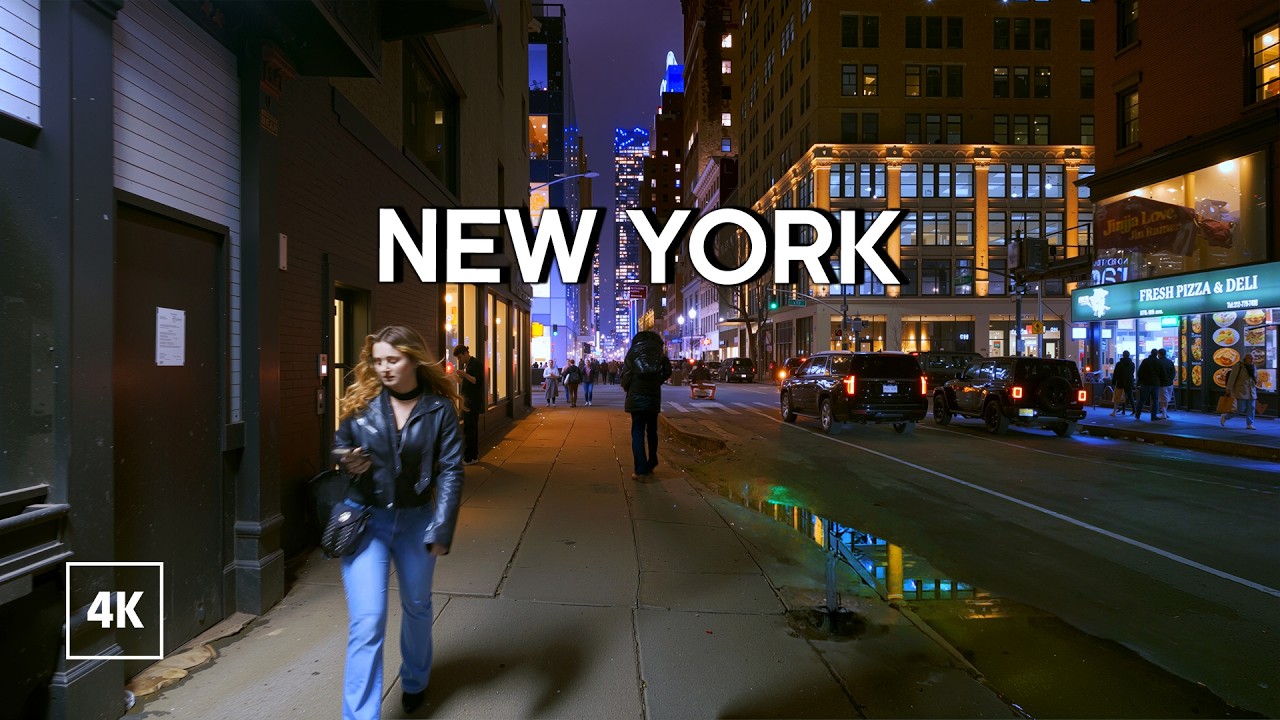 New York, Amerika Serikat | manhattan | Jelajah Kota Malam 4K