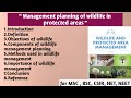 Management planning of wildlife in protected areas | Objectives | Components | Method | Importance 