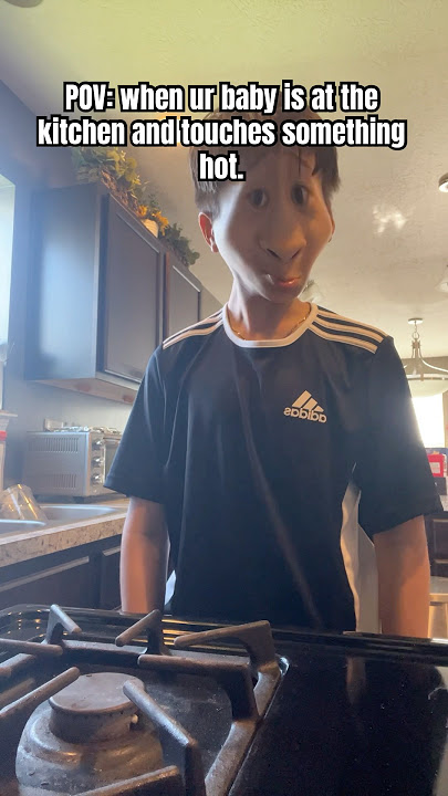 POV: When ur baby is at the kitchen and touches something hot. #funny