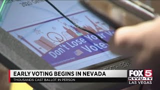 Early voting kicks off in Nevada: Long lines as thousands cast ballot in person