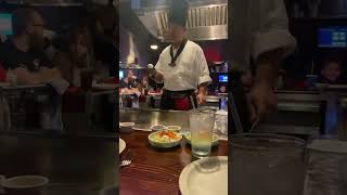 Japanese steak house egg toss in hat ?‍