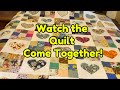 Scrap Quilt Hearts! Raw Edge Appliqué + Sewing Quilt Blocks into Rows Part 2 Finishing the Quilt Top