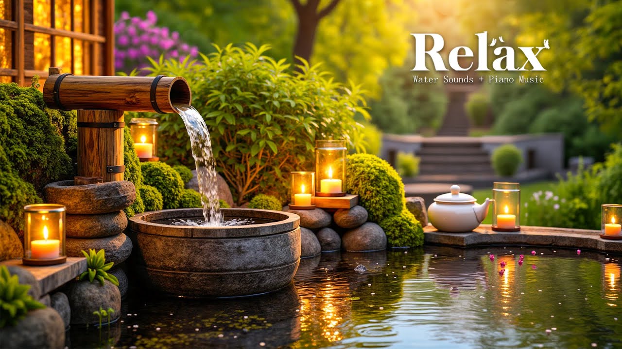 Расслабляющая музыка снимает стресс, тревогу и депрессию 🌿 Спокойная фортепианная музыка + звуки ба