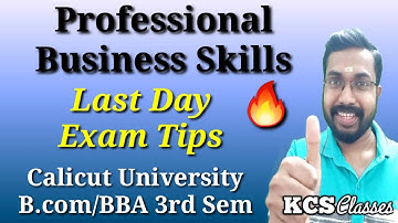 Last Day Exam Tips|Professional Business Skills|Calicut University Bcom/BBA 3rd Semester