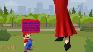 Giantess Pauline forces Mario to shine her shoes