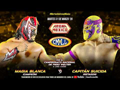 CMLL HIGHLIGHTS 31 DE MARZO ´26 || MAGIA BLANCA (C) Y CAPITÁN SUICIDA (R)