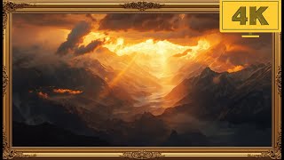 4K TV WALLPAPER Epic Golden Hour Mountains | Majestic Sunset Valley Landscape Art