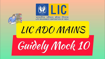 Last Mock Before Exam | LIC ADO Mains guidely mock 10 #licado #guidely #lic
