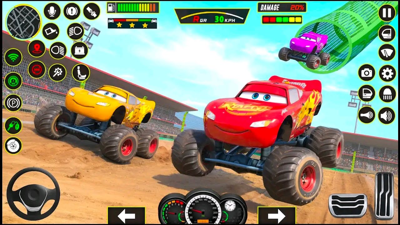 High Speed Chase Through Insane Monster Truck Obstacles!