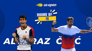 Marin Čilić vs Carlos Alcaraz | US Open 2022 Round of 16 Full Highlights