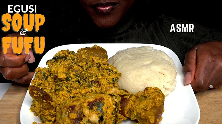 ASMR EGUSI SOUP AND FUFU MUKBANG (smacking & whispers) |Eating Sounds| Vikky ASMR