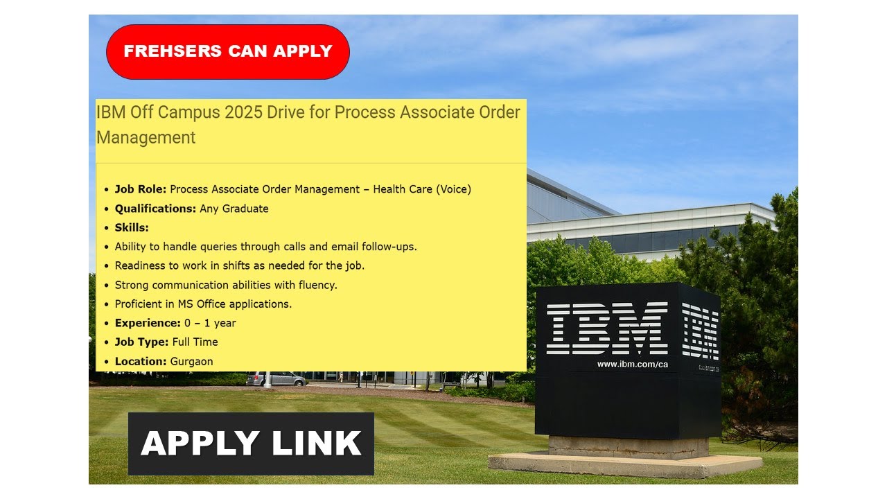IBM Off Campus Drive 2025 | Process Associate - Order Management ...