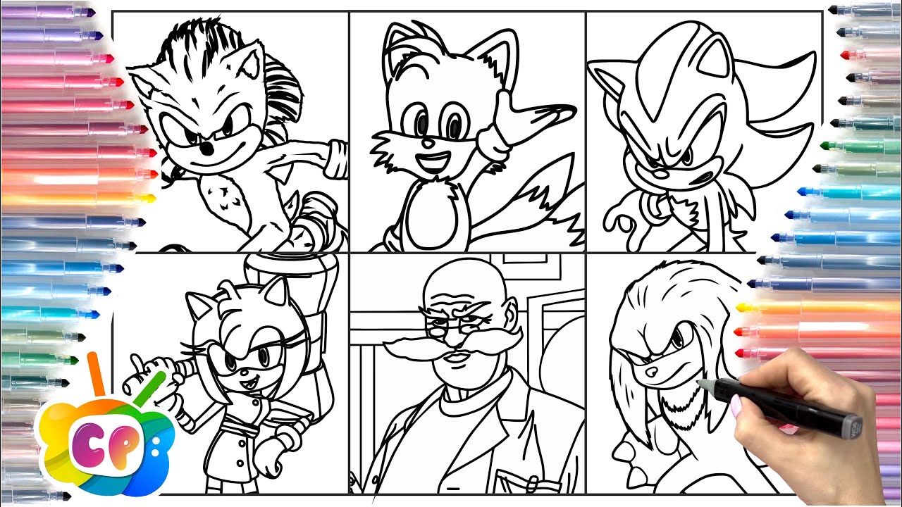 Sonic 3 movie All characters/ Sonic coloring pages NEW / Sonic the ...